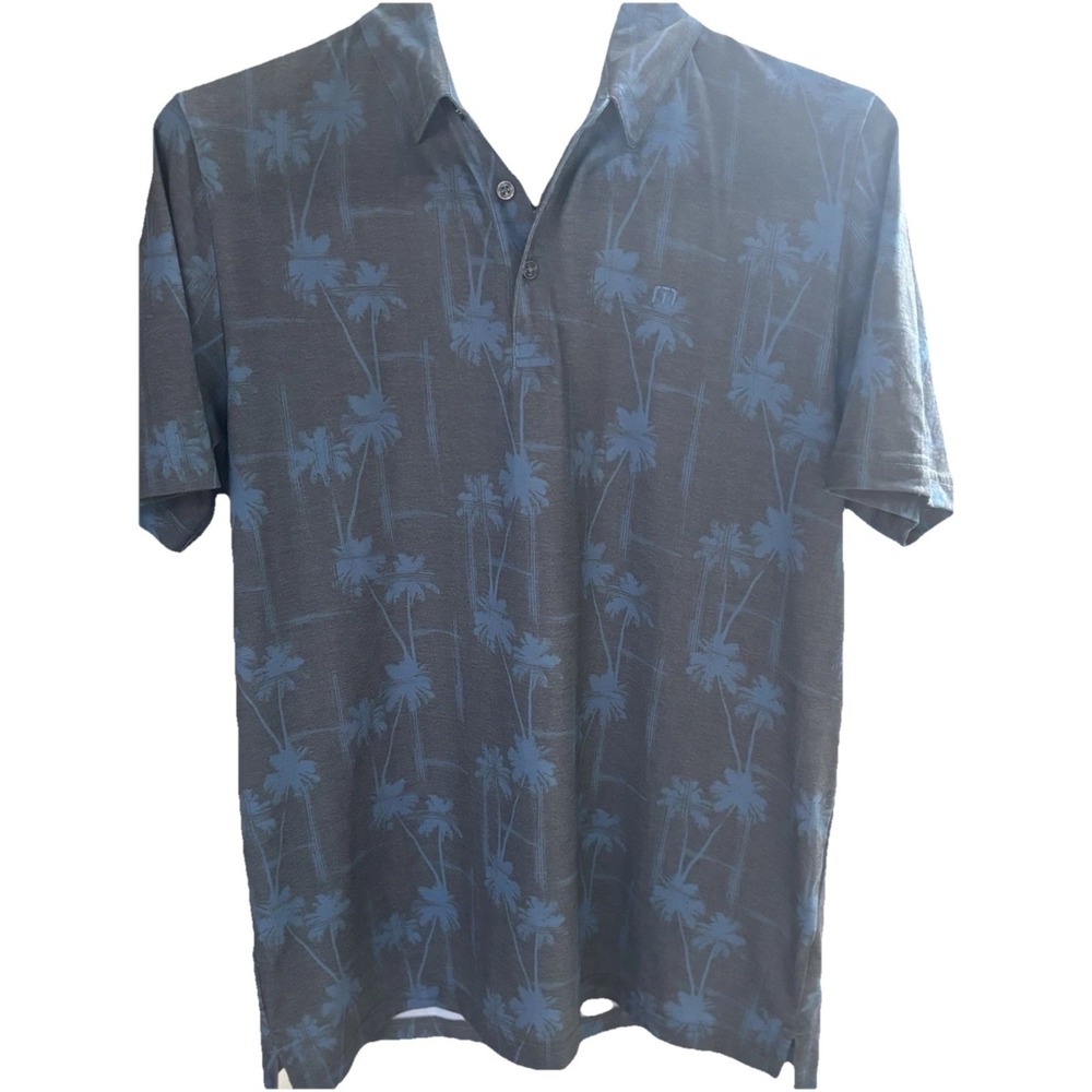 Travis Mathew Polo Large Hawaiian Palm Tropical Golf Performance Short‎ Sleeve - Picture 4 of 11